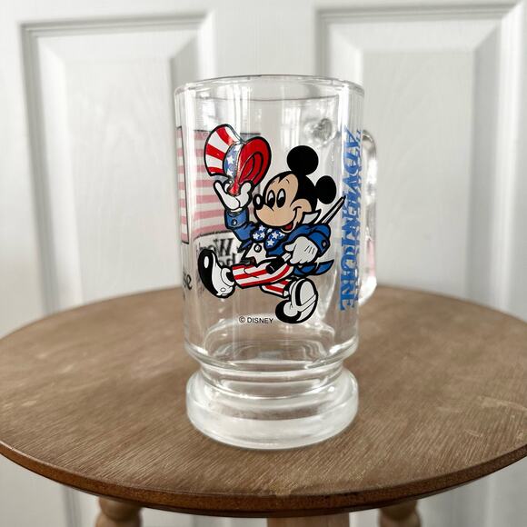 Disney Parks World Showcase Epcot Center American Adventure Mickey Clear Glass - Picture 2 of 6